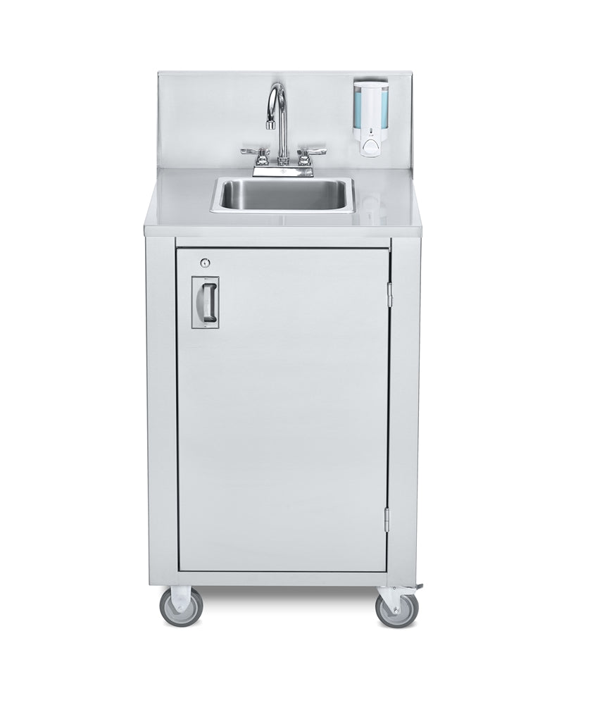 Crown Verity CV-PHS-5E Grey Plastic Portable Hand Sink With Water Heater -  30L x 27 3/8W x 62H